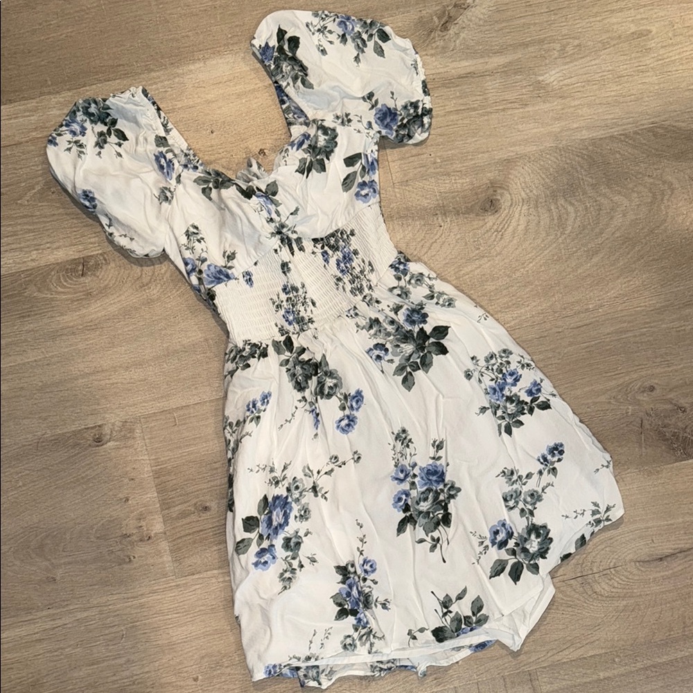 Hollister Blue Puff Sleeve Romper XS